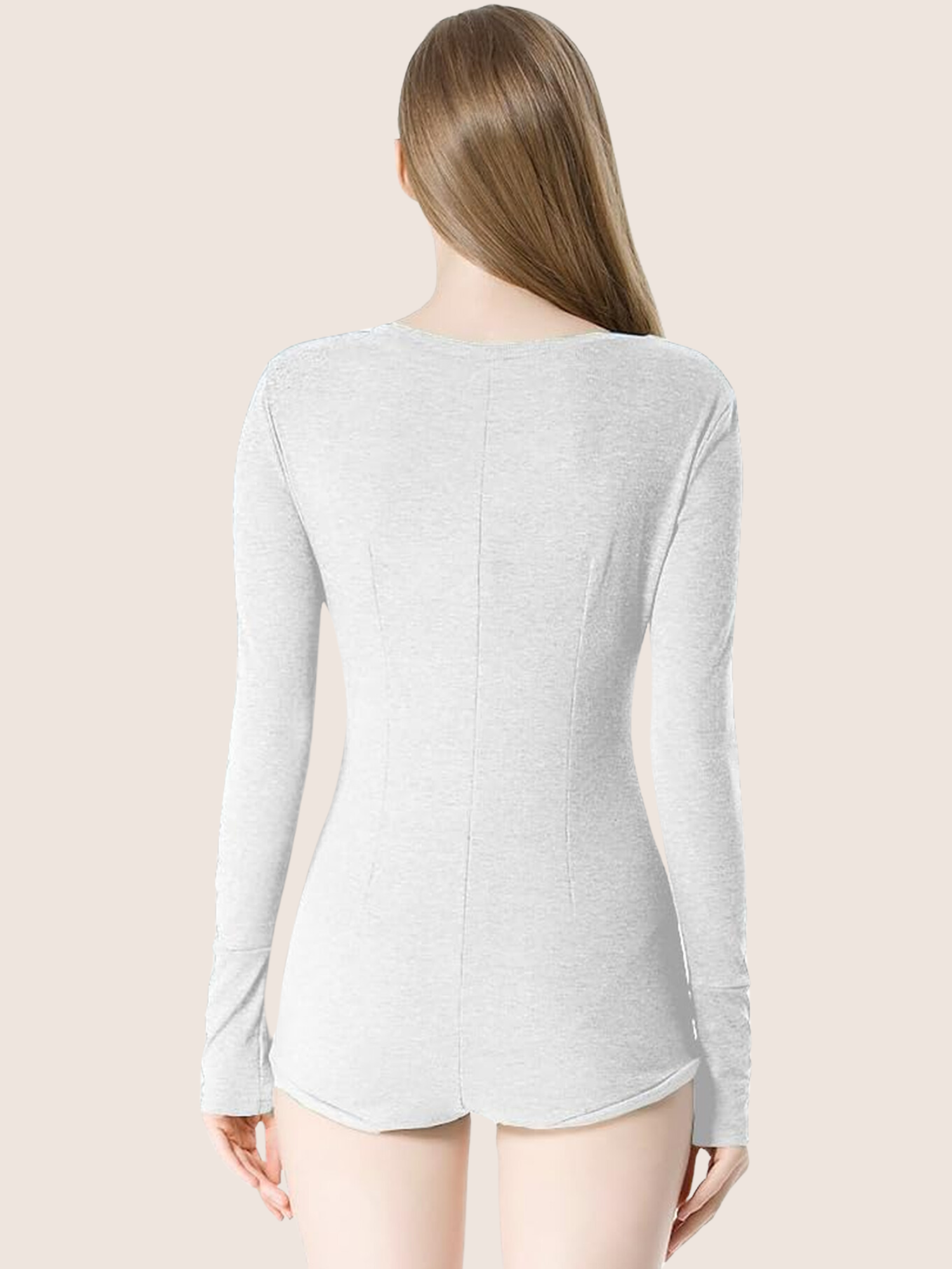 V-Neck Long Sleeve Bodycon Bodysuit