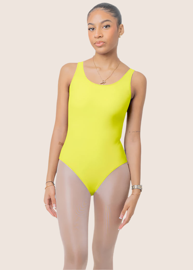 Tank Leotard with Scoop Neck Top Bodysuit