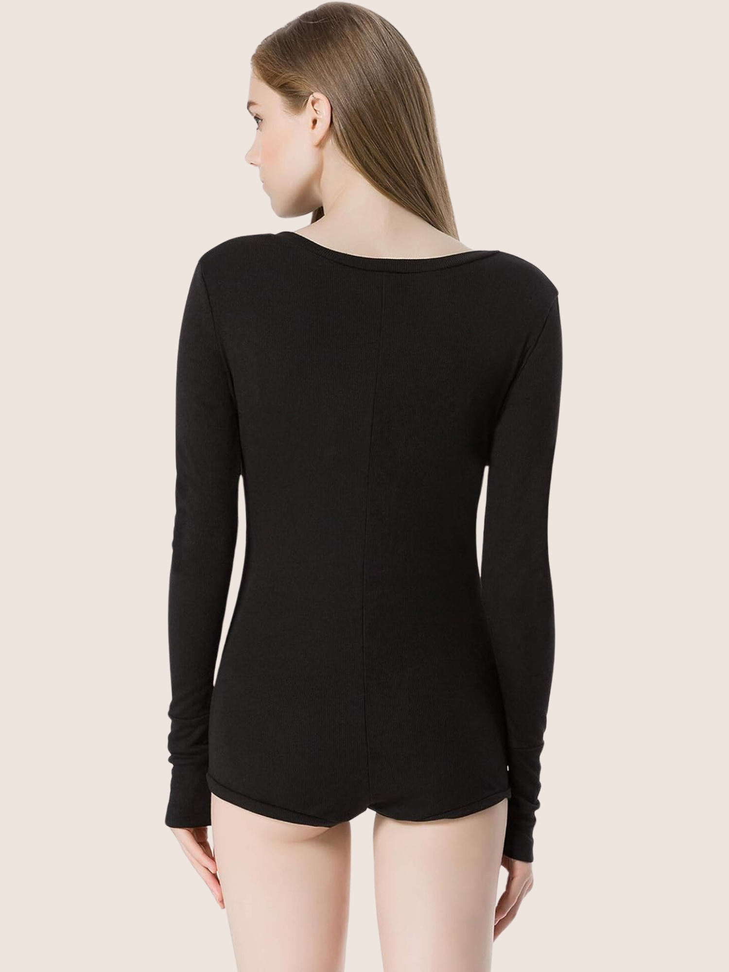 V-Neck Long Sleeve Bodycon Bodysuit